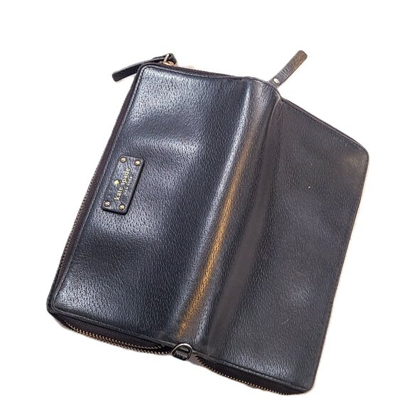 Kate Spade Wallet Zip Around Credit Card Slot Purse Zipper Leather - Picture 11 of 12